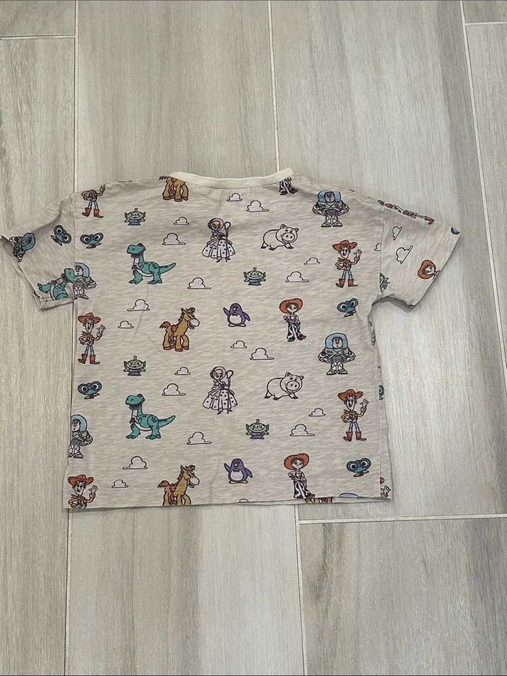 monica + andy 2T Disney Cream Short Sleeve Toy Story Woody Buzz Bullseye Tee